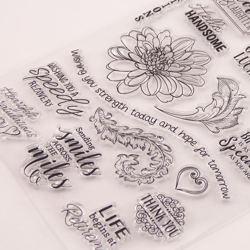 Kokorosa Grateful Words Clear Stamps