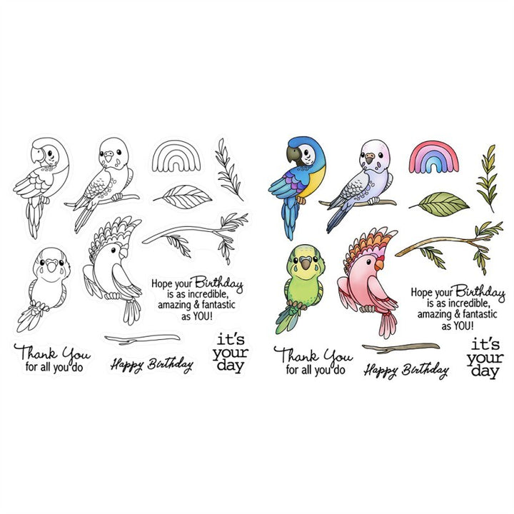 Kokorosa Various Birds Theme Dies with Stamps Set