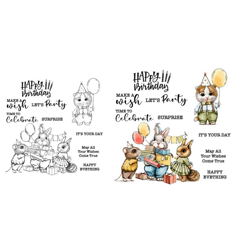 Kokorosa Animal's Birthday Party Dies with Stamps Set