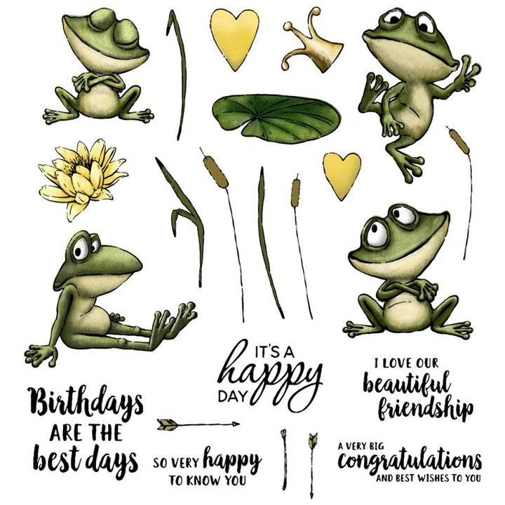 Kokorosa Happy Cartoon Frog Dies with Stamps Set