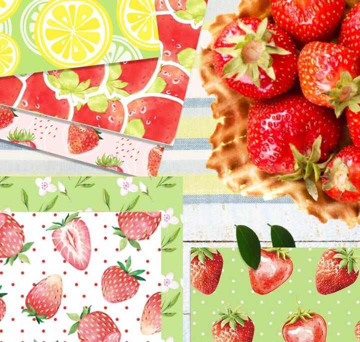 Kokorosa 24PCS 12" Strawberry DIY Scrapbook & Cardstock Paper