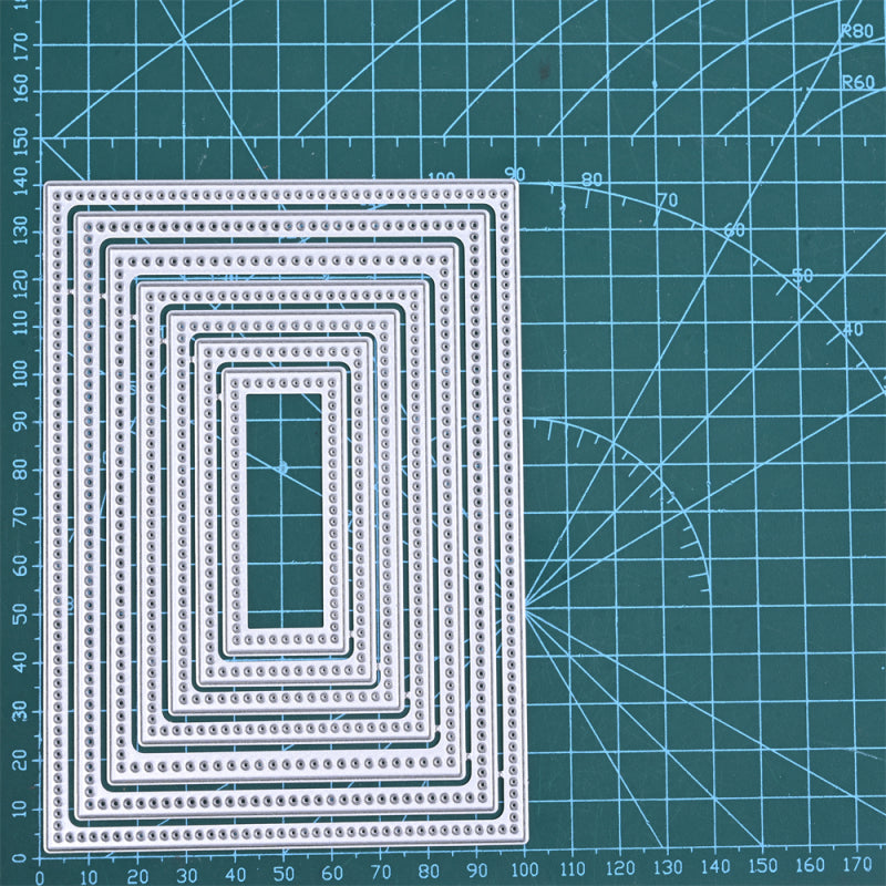 Metal Cutting Dies With Stackable Rectangle Frame Border For Card ...