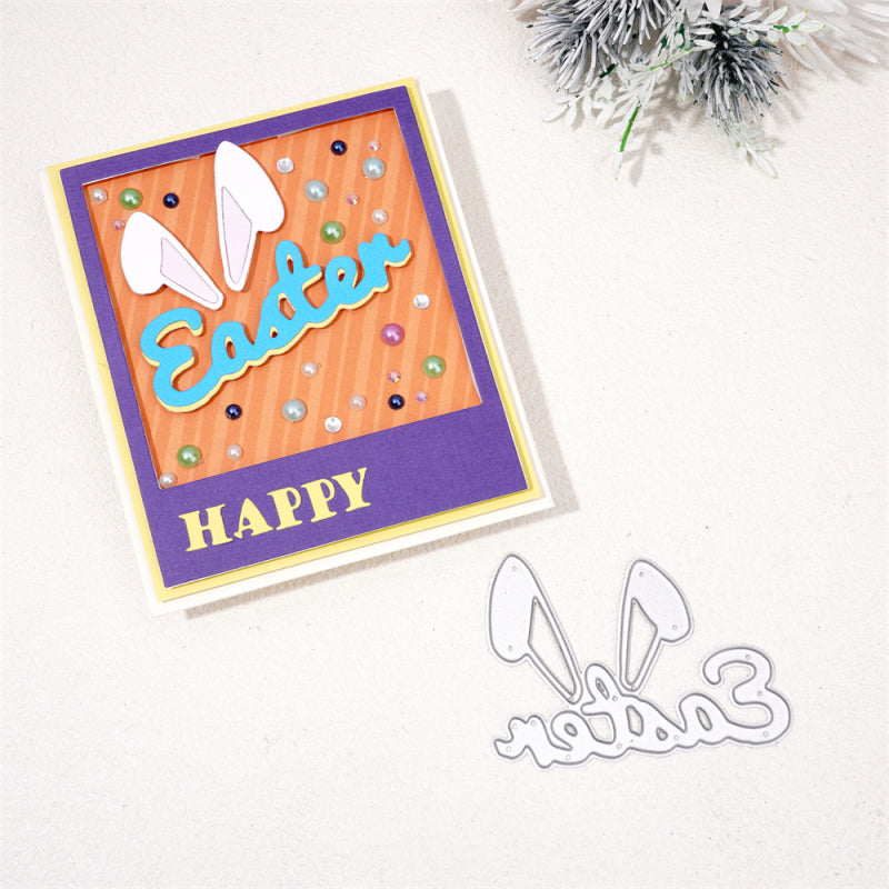 Kokorosa Metal Cutting Dies With Easter Words and Bunny Ear